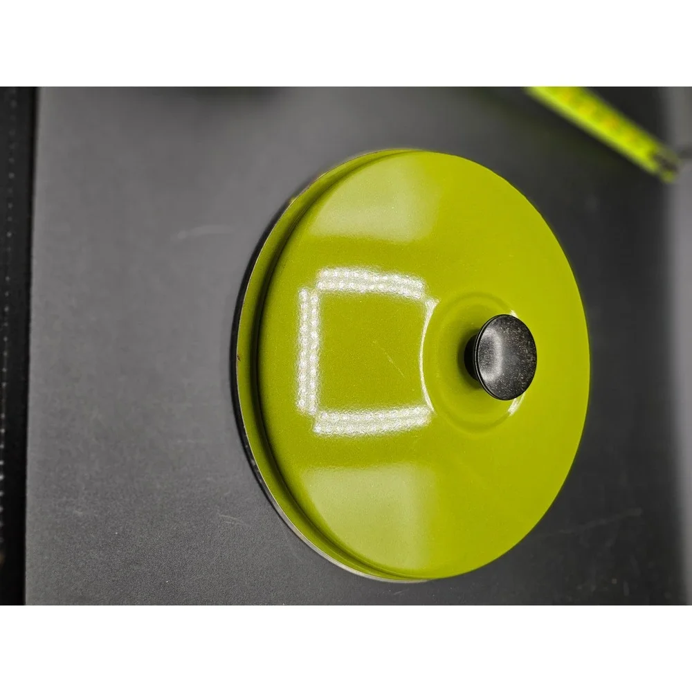 Vintage Lime Green Enamel Replacement Lid with Black Knob 8.5 Inch Diameter
